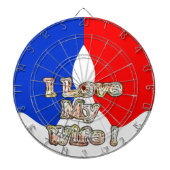 "Ik hou van mijn vrouw" Art Print Dartbord (Voorkant)