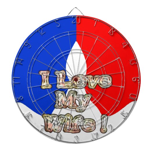 "Ik hou van mijn vrouw" Art Print Dartbord (Voorkant)