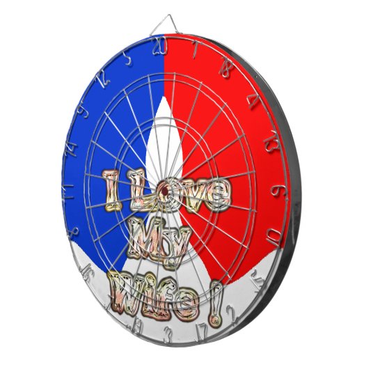 "Ik hou van mijn vrouw" Art Print Dartbord (Voorkant Rechts)