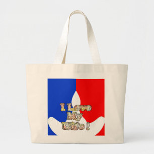 "Ik hou van mijn vrouw" Art Print Grote Tote Bag