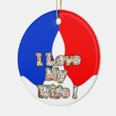 "Ik hou van mijn vrouw" Art Print Keramisch Ornament (Links)