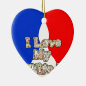 "Ik hou van mijn vrouw" Art Print Keramisch Ornament (Rechts)