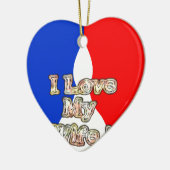 "Ik hou van mijn vrouw" Art Print Keramisch Ornament (Links)