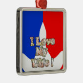 "Ik hou van mijn vrouw" Art Print Metalen Ornament (Rechts)