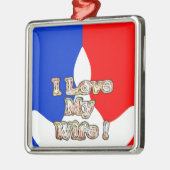"Ik hou van mijn vrouw" Art Print Metalen Ornament (Links)