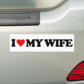 IK HOU VAN MIJN VROUW BUMPERSTICKER (Op auto)