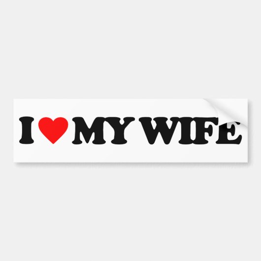 IK HOU VAN MIJN VROUW BUMPERSTICKER (Voorkant)