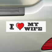 Ik hou van mijn vrouw bumpersticker (Op auto)