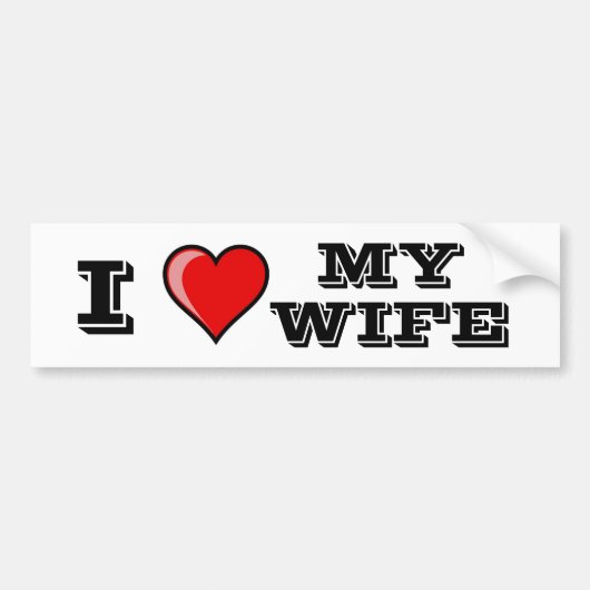 Ik hou van mijn vrouw bumpersticker (Voorkant)