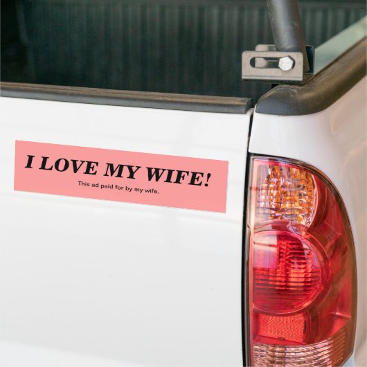 Ik hou van mijn vrouw! bumpersticker (Op Truck)