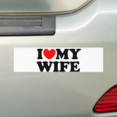 Ik hou van mijn vrouw bumpersticker (Op auto)