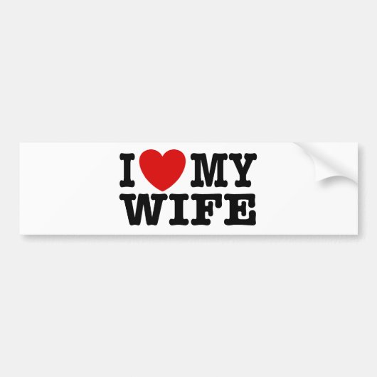 Ik hou van mijn vrouw bumpersticker (Voorkant)