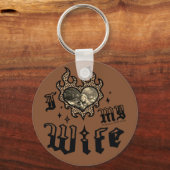 Ik hou van mijn vrouw - Cheetah - DingusDesign Sleutelhanger (Voorkant)