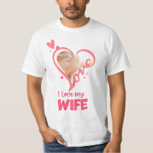 Ik hou van mijn vrouw cool hart foto T-shirt