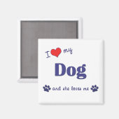 Ik hou van mijn Vrouw (Dog) Magneet (Voorkant / Achterkant)