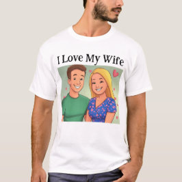Ik hou van mijn vrouw familie minimalistische Scha T-shirt