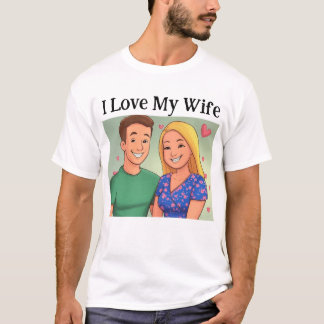 Ik hou van mijn vrouw familie minimalistische Scha T-shirt