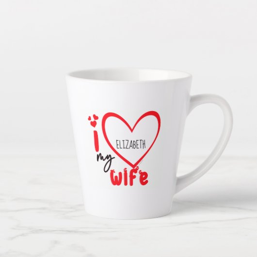 Ik hou van mijn vrouw Foto Gift Latte Mok (Rechts)