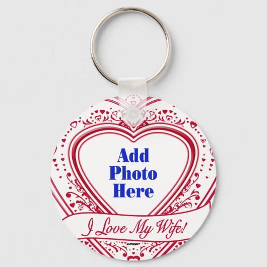 Ik hou van mijn vrouw! - Foto Red Hearts Sleutelhanger (Voorkant)