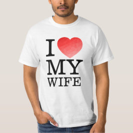 Ik hou van mijn vrouw geometrisch hart Valentijnsd T-shirt