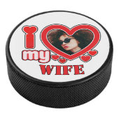 Ik hou van mijn vrouw gepersonaliseerd hockey puck (3/4)