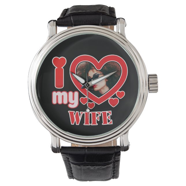 Ik hou van mijn vrouw gepersonaliseerd horloge (Voorkant)