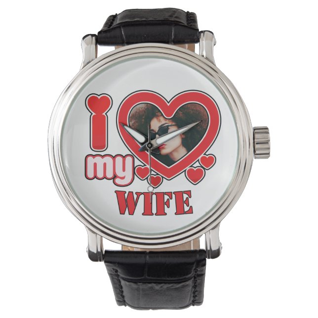 Ik hou van mijn vrouw gepersonaliseerd horloge (Voorkant)