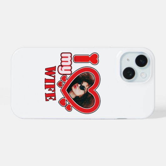 Ik hou van mijn vrouw gepersonaliseerd iPhone 15 case (Achterkant horizontaal)