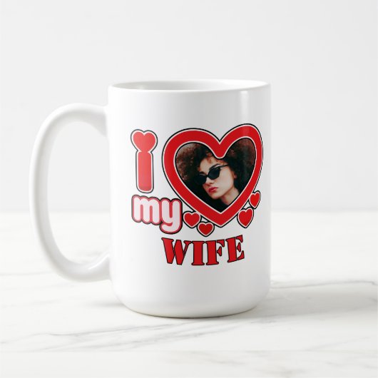 Ik hou van mijn vrouw gepersonaliseerd koffiemok (Links)