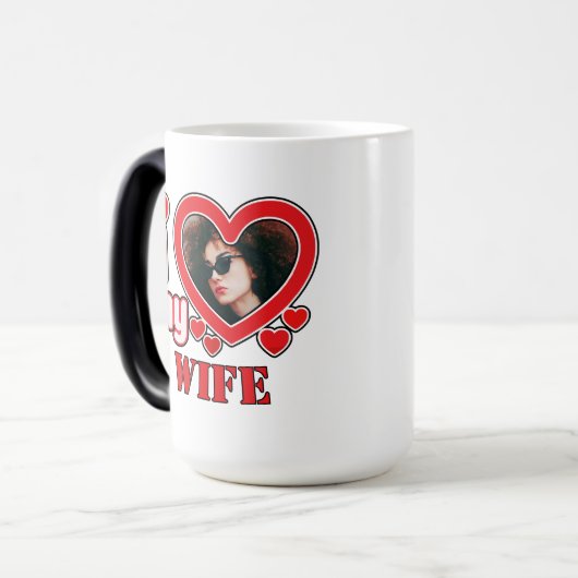 Ik hou van mijn vrouw gepersonaliseerd magische mok (Voorkant links)