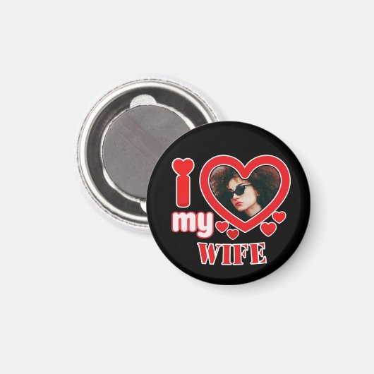 Ik hou van mijn vrouw gepersonaliseerd magneet (Voorkant / Achterkant)