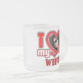 Ik hou van mijn vrouw gepersonaliseerd matglas koffiemok (Voorkant rechts)