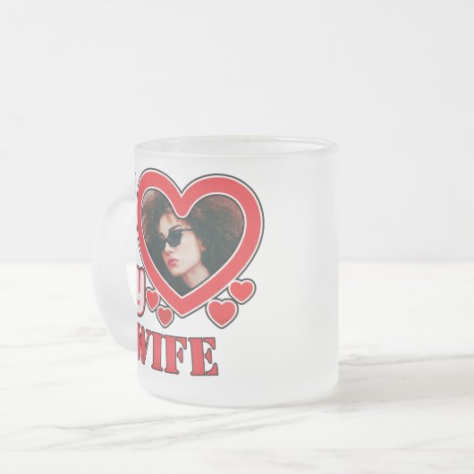 Ik hou van mijn vrouw gepersonaliseerd matglas koffiemok (Voorkant links)