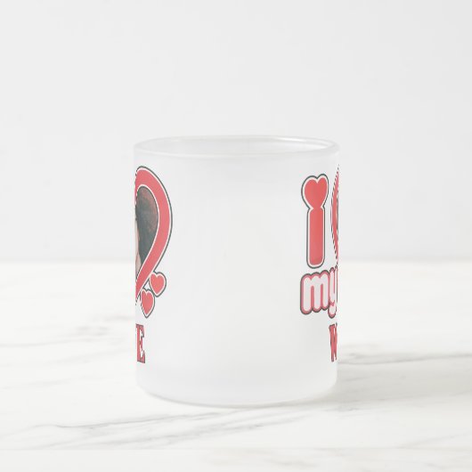 Ik hou van mijn vrouw gepersonaliseerd matglas koffiemok (Center)