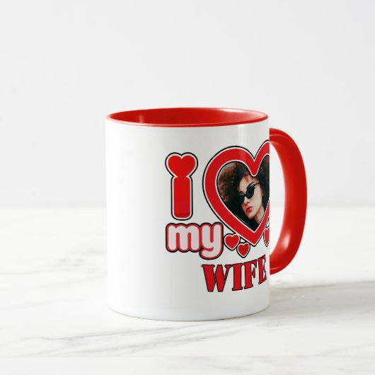 Ik hou van mijn vrouw gepersonaliseerd mok (Voorkant rechts)