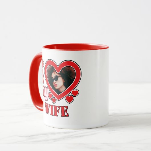Ik hou van mijn vrouw gepersonaliseerd mok (Voorkant links)