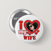 Ik hou van mijn vrouw gepersonaliseerd ronde button 5,7 cm (Voorkant /achterkant)