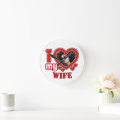 Ik hou van mijn vrouw gepersonaliseerd ronde klok (Huis)