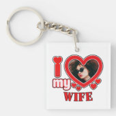 Ik hou van mijn vrouw gepersonaliseerd sleutelhanger (voorkant)