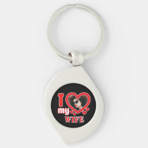 Ik hou van mijn vrouw gepersonaliseerd sleutelhanger