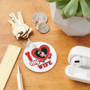 Ik hou van mijn vrouw gepersonaliseerd sleutelhanger