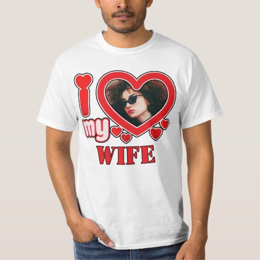 Ik hou van mijn vrouw gepersonaliseerd t-shirt (Voorkant)