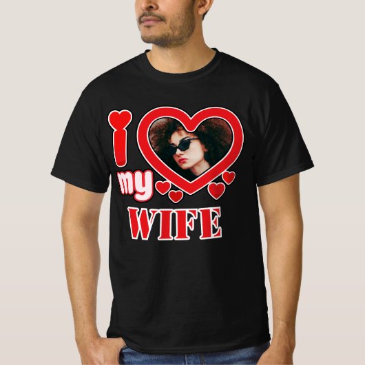 Ik hou van mijn vrouw gepersonaliseerd t-shirt (Voorkant)