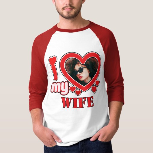 Ik hou van mijn vrouw gepersonaliseerd t-shirt (Voorkant)