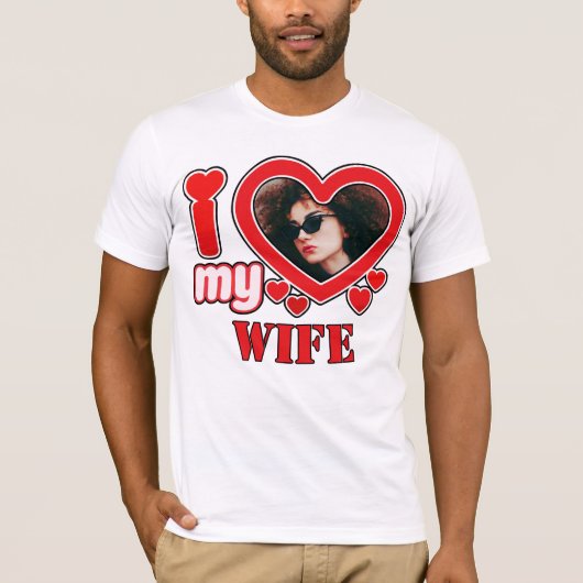 Ik hou van mijn vrouw gepersonaliseerd t-shirt (Voorkant)