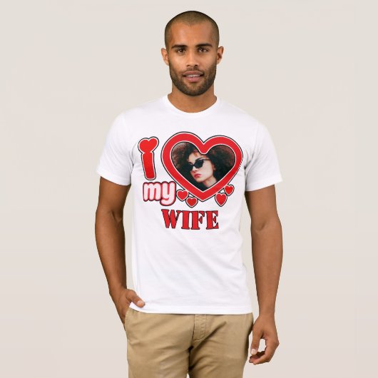 Ik hou van mijn vrouw gepersonaliseerd t-shirt (Voorkant volledig)