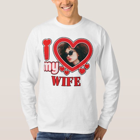 Ik hou van mijn vrouw gepersonaliseerd t-shirt (Voorkant)