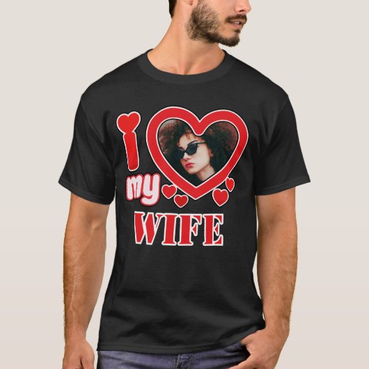 Ik hou van mijn vrouw gepersonaliseerd t-shirt (Voorkant)