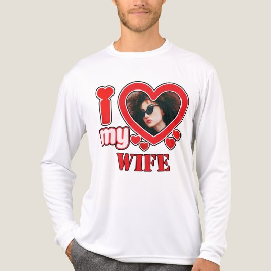 Ik hou van mijn vrouw gepersonaliseerd Tri-Blend shirt (Voorkant volledig)