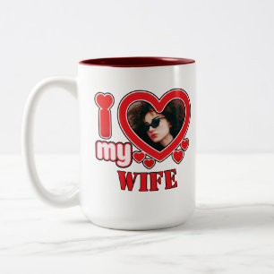 Ik hou van mijn vrouw gepersonaliseerd tweekleurige koffiemok